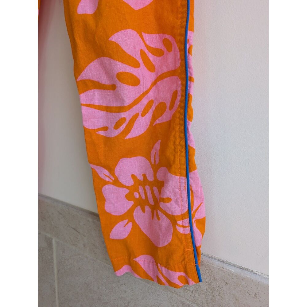 Sleepy Jones NWOT Marina Aloha Pajama Set Orange Pink Tropical Floral Cotton S - Picture 9 of 11